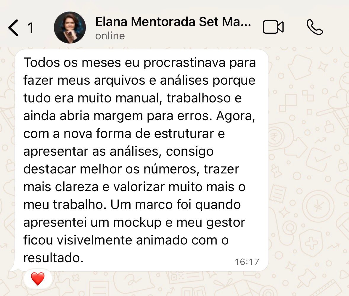 Depoimento Elana, Mentorada Set Master